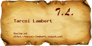 Tarcsi Lambert névjegykártya